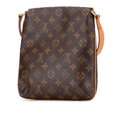 ルイ ヴィトン モノグラム ミュゼットサルサ ショート 斜め掛け ショルダーバッグ M51258 ブラウン PVC レザー レディース LOUIS VUITTON 【中古】